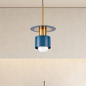 Blue & brass pendant light for kitchen island light Navy blue Pendant lights for kitchen Contemporary light Bar Kitchen Pendant lamp shade