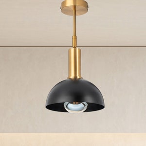 Black gold Semi flush mount ceiling light Downrod Ceiling light for kitchen island Kitchen bar pendant lights Modern lighting pendant light