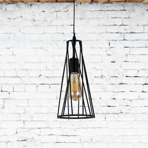 Cage à cône Éclairage industriel Table à manger Pendentif Lumière Lustre industriel Éclairage de ferme Îlot de cuisine Lustre Lumière rustique