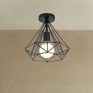 Wire Cage Deckenlampe Deckenleuchte Halterung Raute Form Draht Käfig Deckenleuchte Deckenhalterung Küche Insel Lichthalterung Spülhalterung