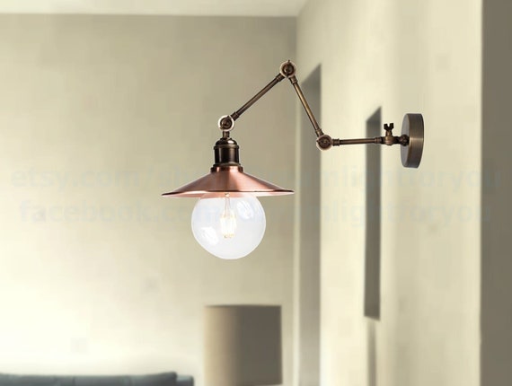 Copper swing arm 2025 wall lamp