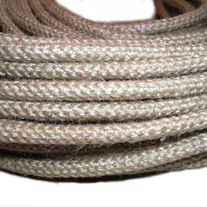 From 3ft Jute Textile cable Cloth cord Fabric Covered Wire 2x0.5 20/2 AWG Cloth wire Cloth cord Color cord Electrical cord Fabric cable image 7