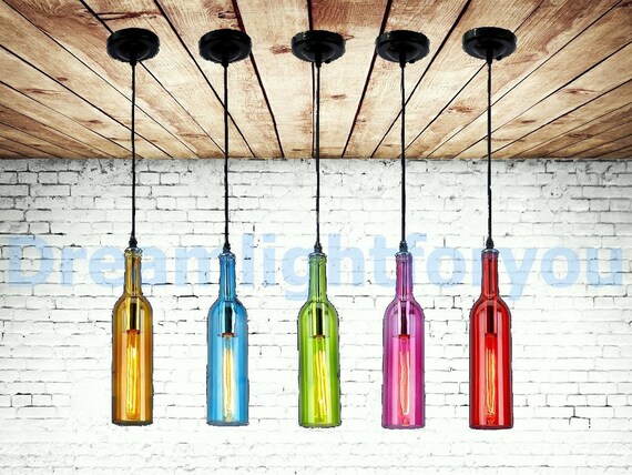 Wine Bottle Pendant Light Modern Lighting Modern Chandelier Etsy