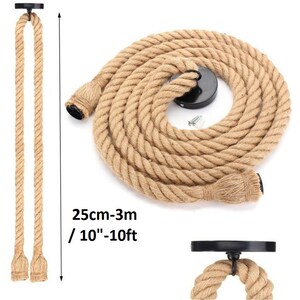 Double rope pendant lighting Jute rope two head Pendant light Manila rope lamp Hemp rope 2 lights Rope chandelier Farmhouse pendant lighting image 9