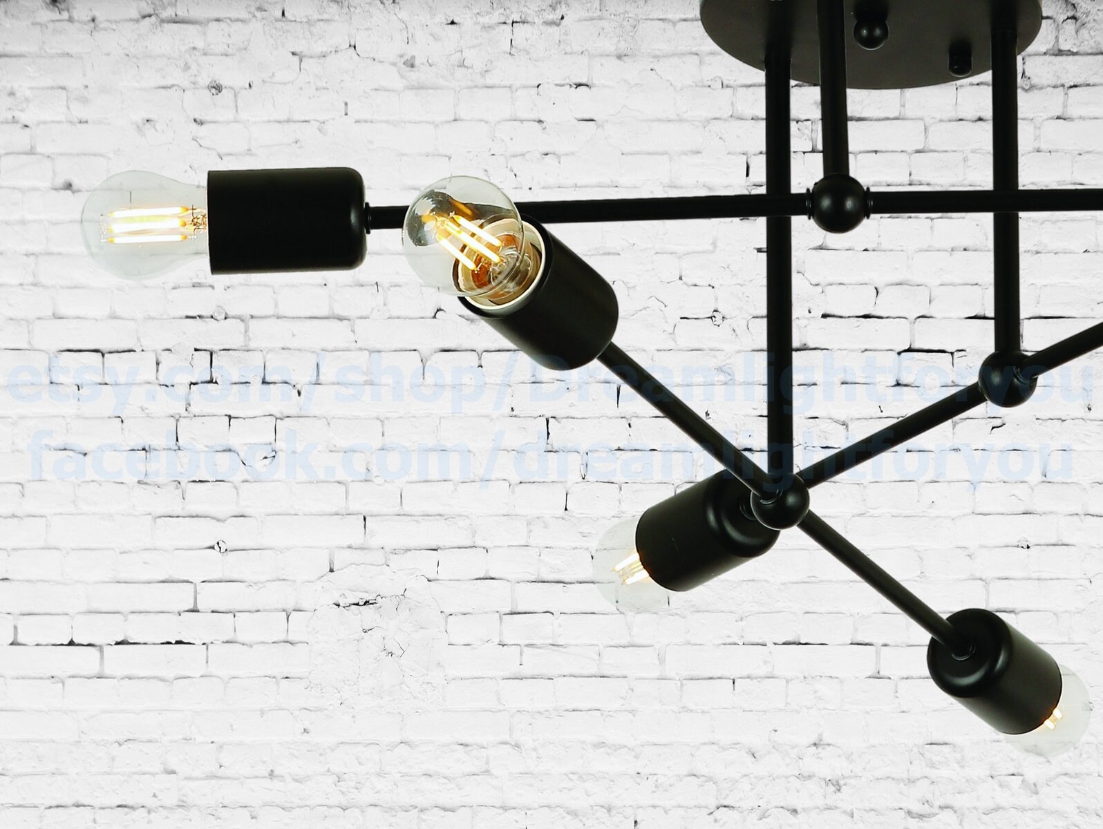 Multi arm ceiling lamp Multilight black entryway chandelier Etsy