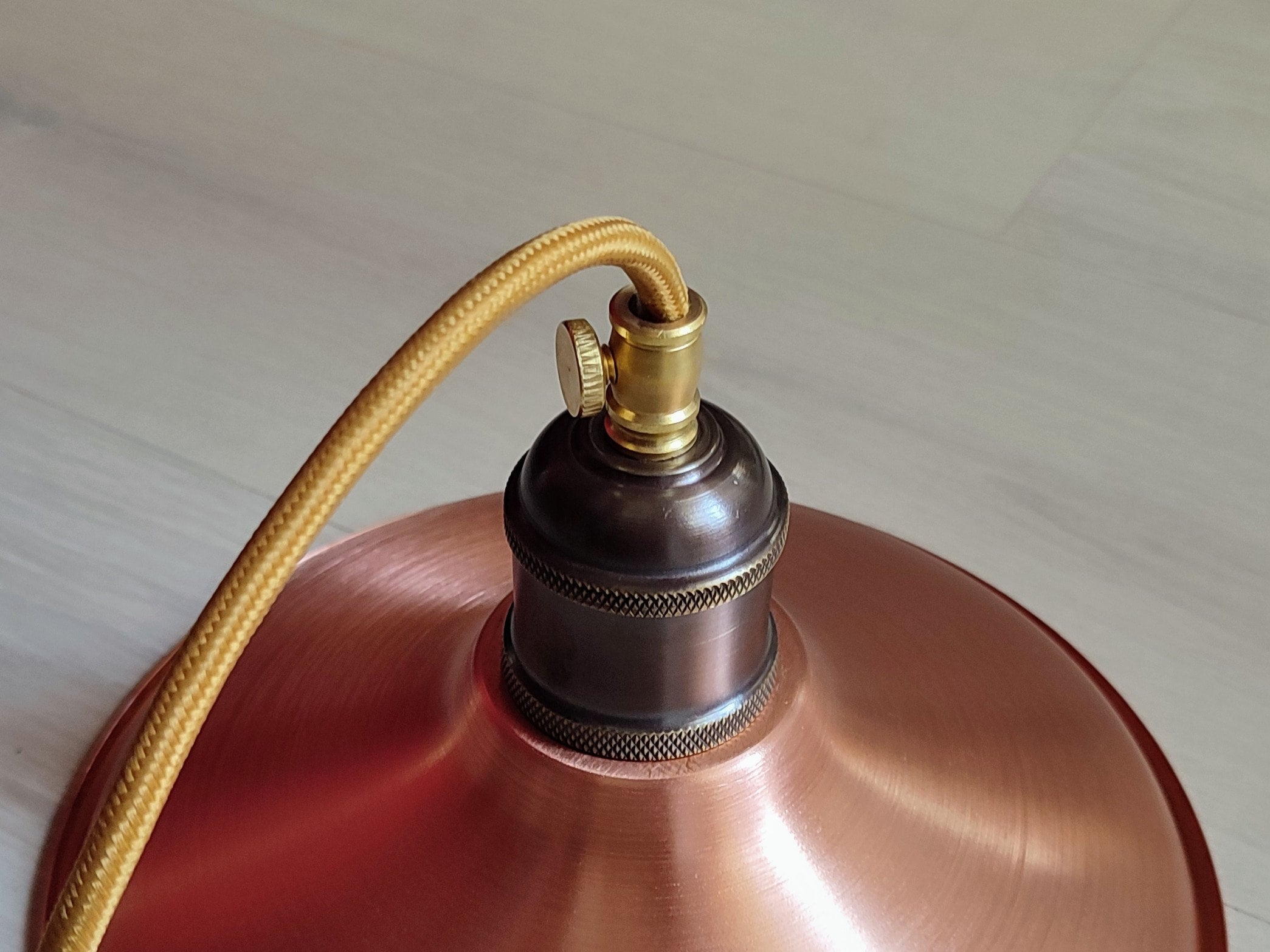 Lampada da soffitto vintage in metallo arancione, Italia, anni '70