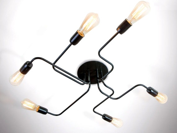 6 Arms Ceiling Octopus Chandelier Spider Chandelier Pendant Light Entryway Chandelier Industrial Light Ceiling Light Kitchen Lighting