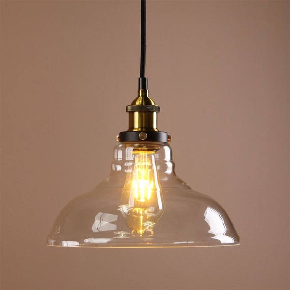 Glass Pendant Light Clean and Amber 