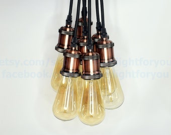 Exposed Bulbs Cluster Pendant Light 