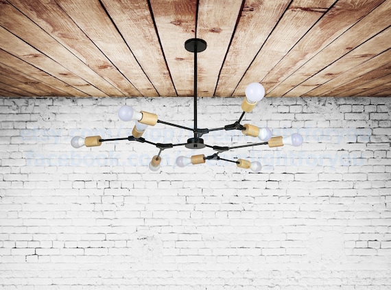 Branched chandelier black Ramified ceiling chandelier light Forked chandelier Ceiling light fixture Flush fixture kitchen island lighting