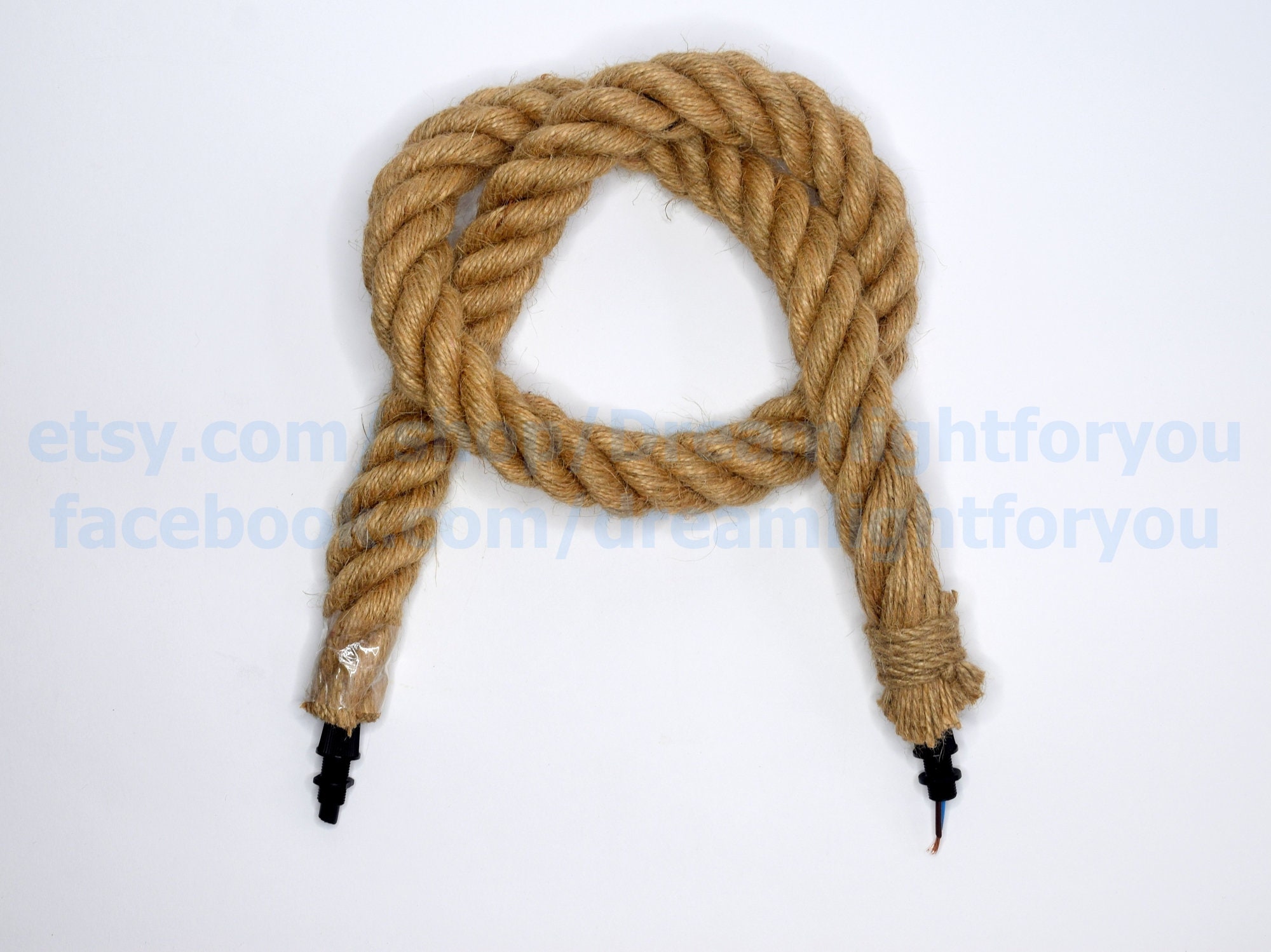 Rope Light Cord Jute Lamp Wire Rope Cable Jute Lighting Cable Etsy