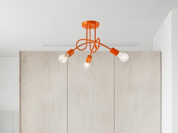 Orange flush mount ceiling light deals