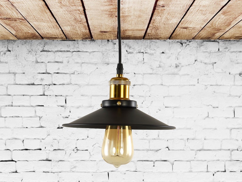 Industrial Pendant Lighting With Cone Shade Industrial Style Etsy