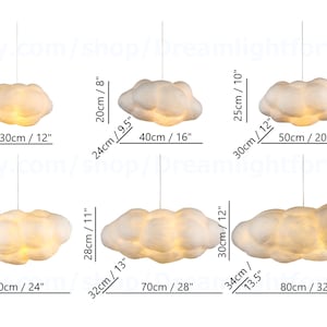 Nursery Cloud Ceiling Light Baby Room Pendant Lamp Kids Bedroom Chandelier Cloud Shaped Lighting for Children Nursery Pendant Lighting image 2