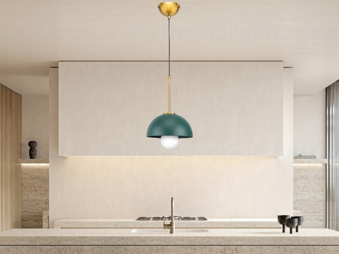 Green Dome Pendant Light for Kitchen Island Light Pendant Lamp Shade ...