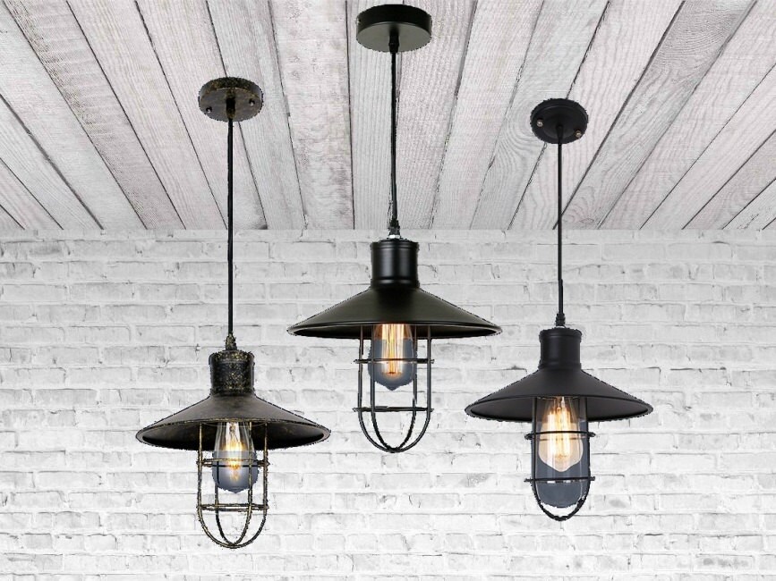 Iron Pendant Light Fixture for Bar Retro Light Fixture Vintage Etsy