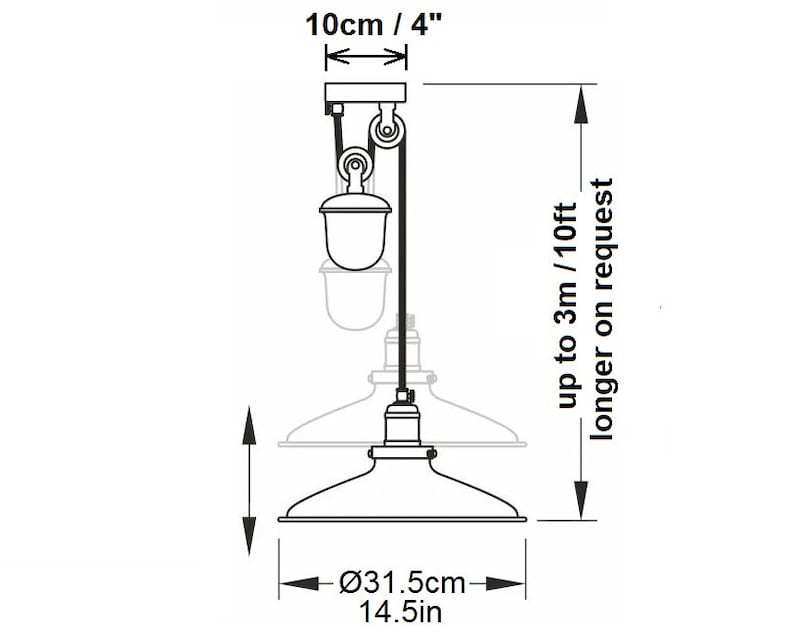 Pulley Pendant Light Brass Counterweight Light Rise and Fall - Etsy