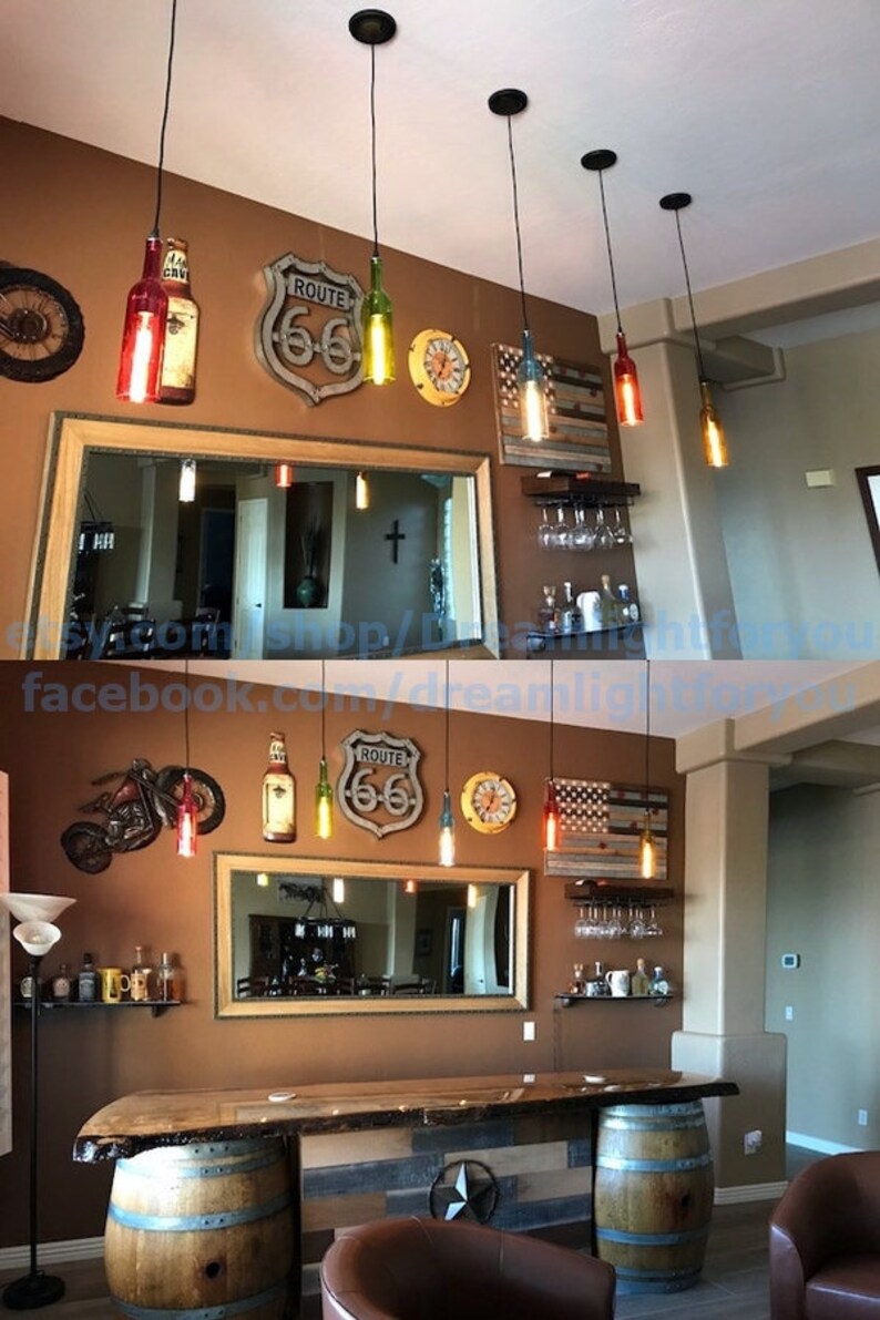 Wine bottle Pendant Light Modern Lighting Modern Chandelier Etsy