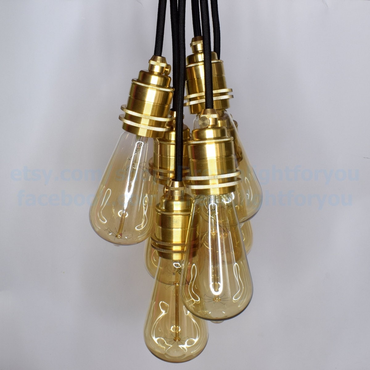 Brass Threaded Lamp Socket Shade Ready E26 E27 Brass Light Etsy