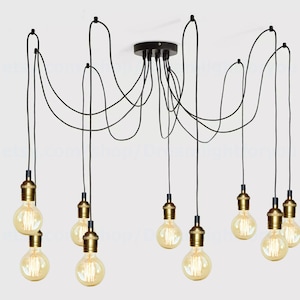 Spider chandelier 3-12 Brass lamp sockets Pendant light Octopus Industrial Chandelier Industrial Lighting Octopus lamp Dining room light
