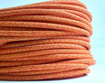 Textile cable Fire color Speckled Lamp cord Rayon Fabric Covered Wire Cloth covered wire Fabric cable Electric cable Lighting cable textile