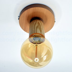 Wooden Flush mount Ceiling light fixture / Wall Sconce Bathroom vanity light Ceiling sconce Wooden wall sconce Timber sconce Wall lamp