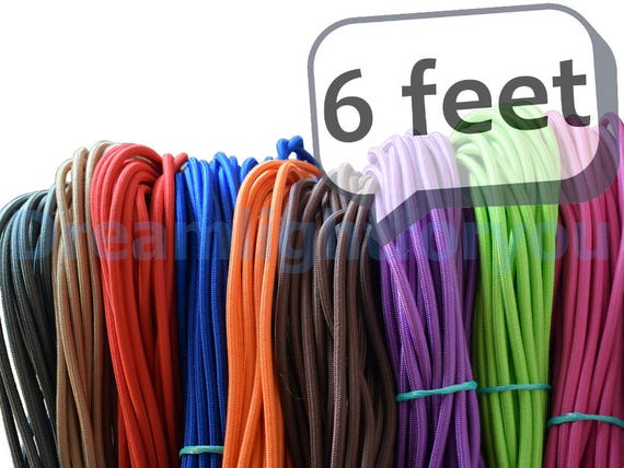 Lamp cord 6 feet Pendant light cord Lamp wire Light cord Pendant cord Fabric cable Fabric covered wire Cloth covered cord Textile cable