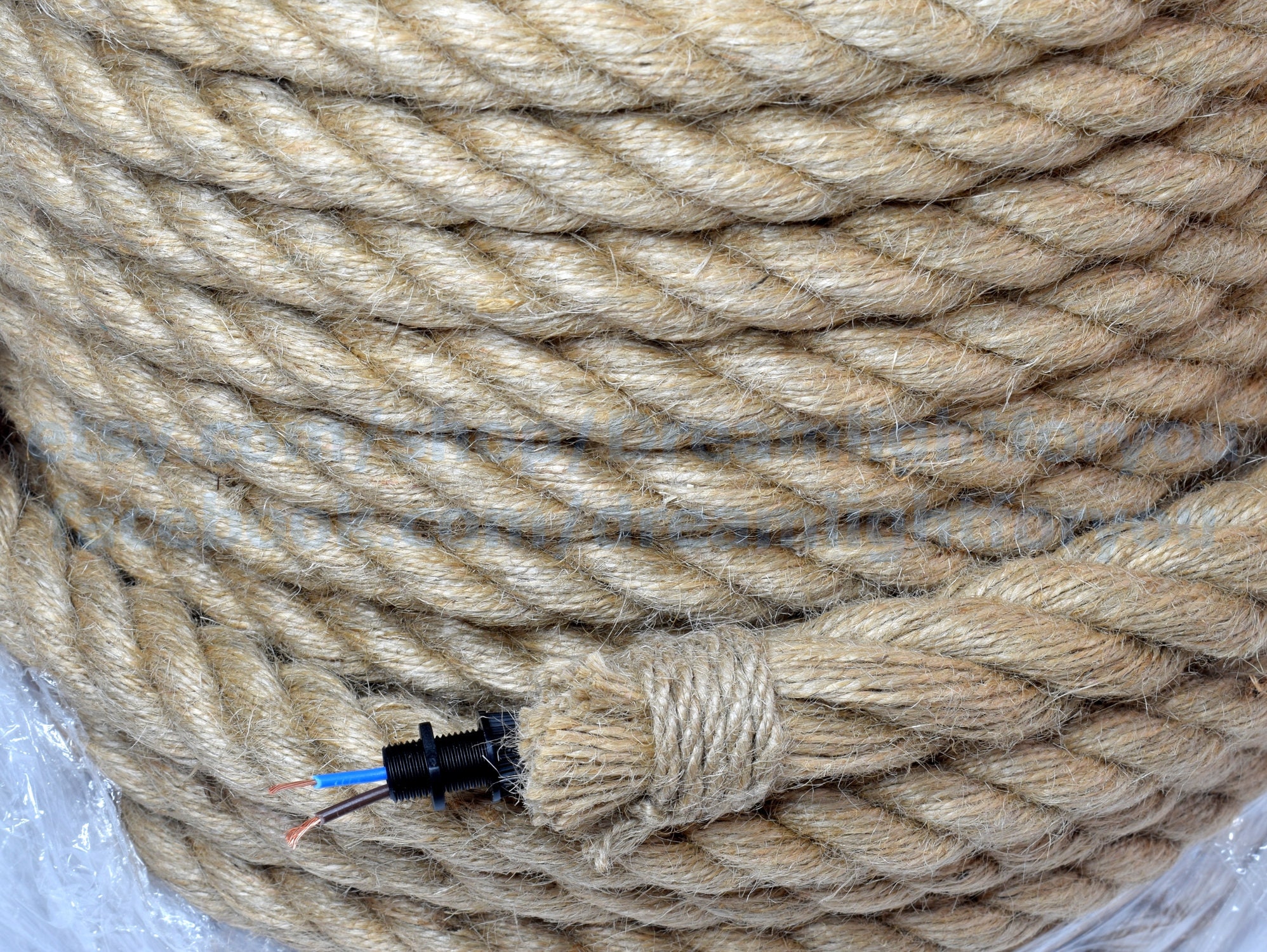 Electric Rope Light Cord Jute Lamp Cord Jute Lighting Cable Etsy