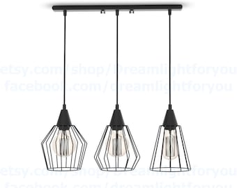 3 cages Industrial Pendant Light cluster Kitchen Chandelier Industrial Chandelier Cage Pendant light Lantern Chandelier Modern lighting