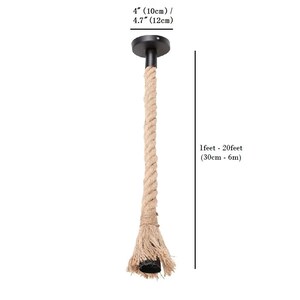 Jute Rope Pendant Light Manila Rope Lamp Hemp Rope Light Nautical Lamp ...