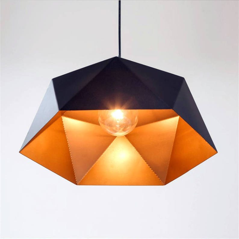 Polygon pendant Light fixture Modern Pendant Lighting Kitchen Etsy