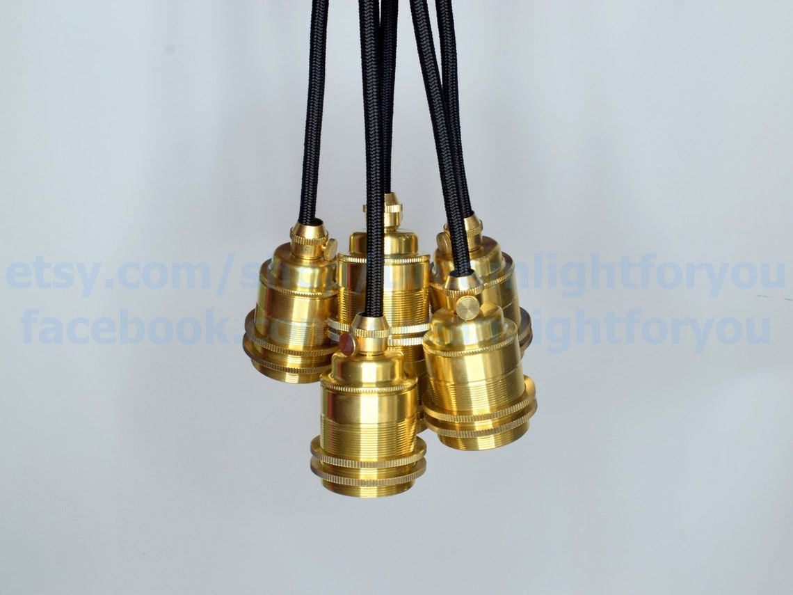 Brass Threaded Lamp Socket Shade Ready E26 E27 Brass Light Etsy