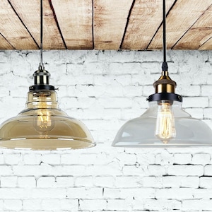 Glass Pendant Light Clean and Amber Pendant lighting Dinning Lighting Island lighting Kitchen Chandelier Kitchen Island glass Chandelier