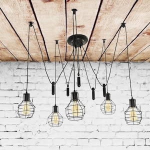 5-caged lights Spider chandelier Pendant light Octopus chandelier Industrial Chandelier Industrial Lighting Modern lighting Hanging Pendants