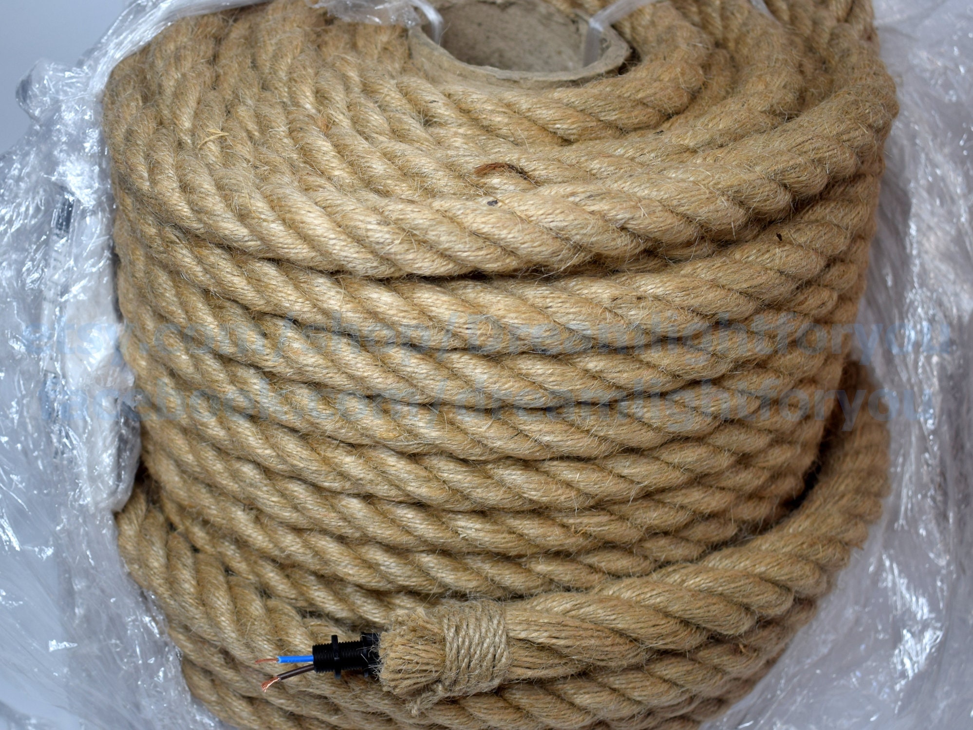 Rope Light Cord Jute Lamp Wire Rope Cable Jute Lighting Cable Hemp Rope ...