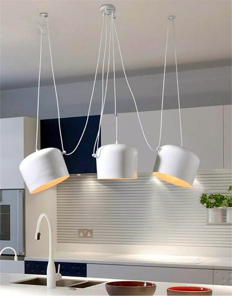 Modern White Multi Head Chandelier Pendant Light Kitchen Etsy