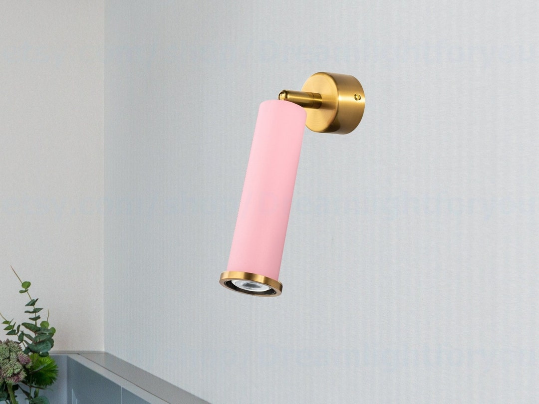 Pink Spotlight Wall Sconce Spotlight Ceiling Light Cylinder Etsy