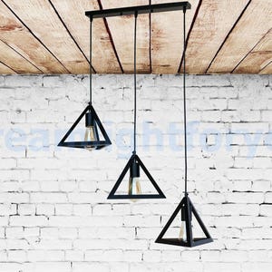 3 pyramids Iron Pendant Light fixture Modern lighting Industrial Chandelier Industrial lighting lamp Vintage Pendant lighting Kitchen light