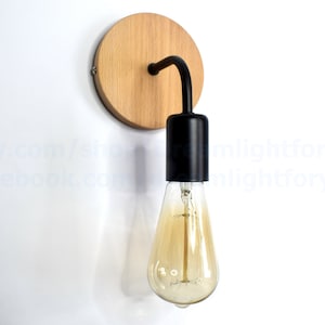 Wooden Wall Sconce Simple minimalist bend sconce Wall mount light fixture Wood Light Bathroom wall fixture Plug-in Wall lamp Hallway sconce