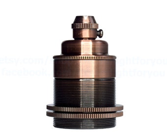 Cuivre fileté ampoule douille abat-jour prêt E26 douille cuivre support de lampe douille de lampe bricolage pièces de lampe éclairage bricolage douille de lumière pendante