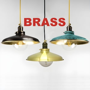 Brass Pendant Light Industrial lamp Pendant Light Fixture for bar, Industrial lighting Rustic vintage Spun pendant lighting Industrial light