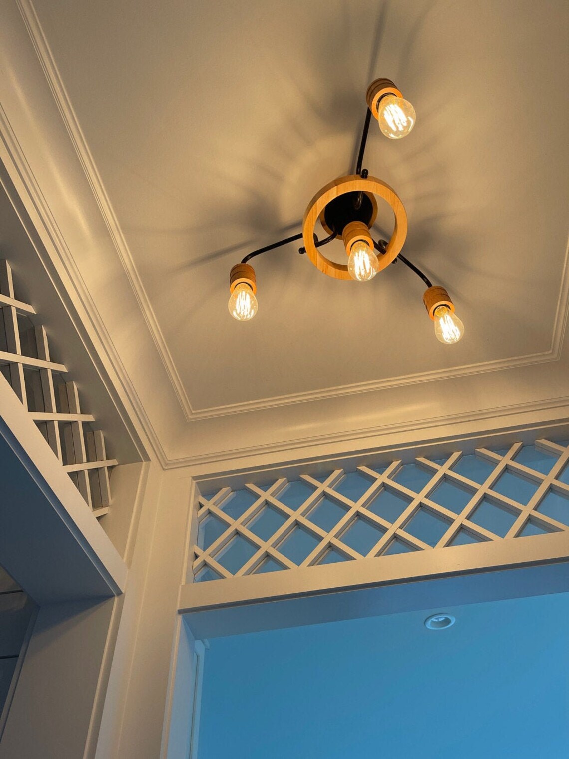 Lámpara de araña de granja de madera Luz de techo luz Cocina | Etsy