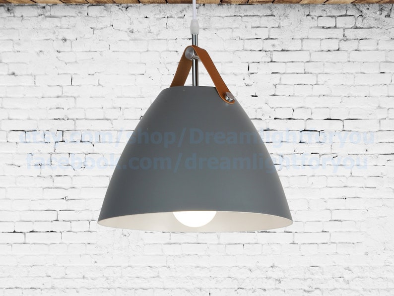 Kitchen Light Gray Pendant Lighting Hanging Lamp Monochrome Etsy