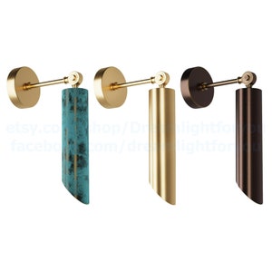 Apliques de pared vintage Latón pátina brazo aplique de pared cilíndrico Aplique de pared tubo inclinado Apliques de pared de latón luces Aplique retro vintage