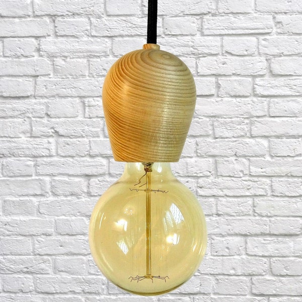 Wooden Pendant Light Etsy