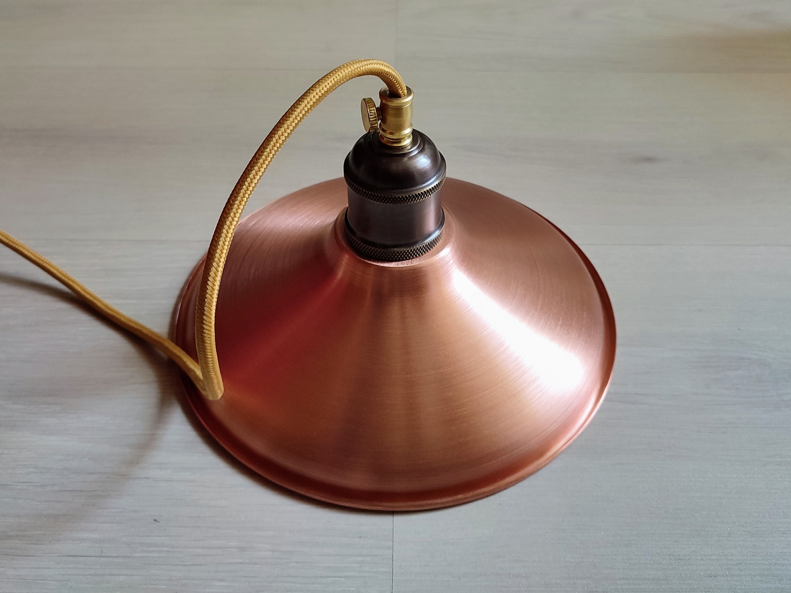 Lampada A Sospensione Vintage E27 In Rame - Stile Industriale Con Filo Intrecciato, Bronzo Rosso, Per Cucina E Soggiorno - 2