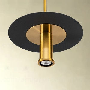Black disk minimalist pendant light for kitchen island light Pendant lights for kitchen Dining room Spot light Brass pendant lighting