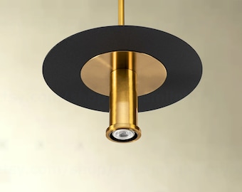 Black disk minimalist pendant light for kitchen island light Pendant lights for kitchen Dining room Spot light Brass pendant lighting
