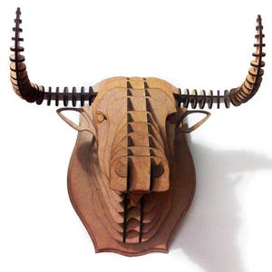 Tête de taureau en bois, tête d'animal en carton, tête de buffle, tête de toros, puzzle 3D, tête d'animal, MDF, trophée de chasse, Toro de lidia, hommes des cavernes, combat