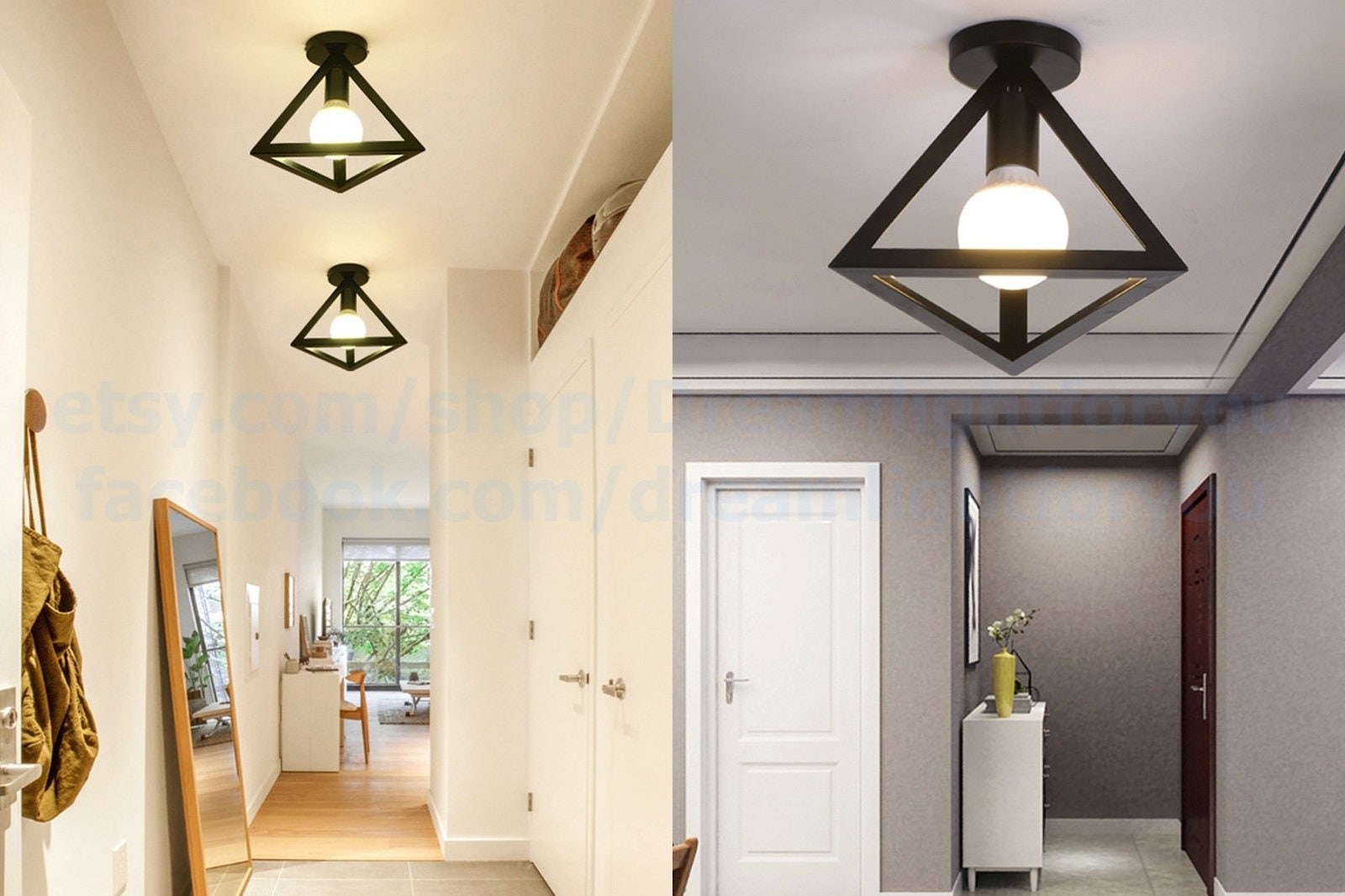 Buy Pyramid Flush Mount Light Ceiling Lighting Fixture Pendant Light Flush  Mount Ceiling Lights Kitchen Island Light Fixture Flush Fixture Online in  India - Etsy, image size:1600x1066